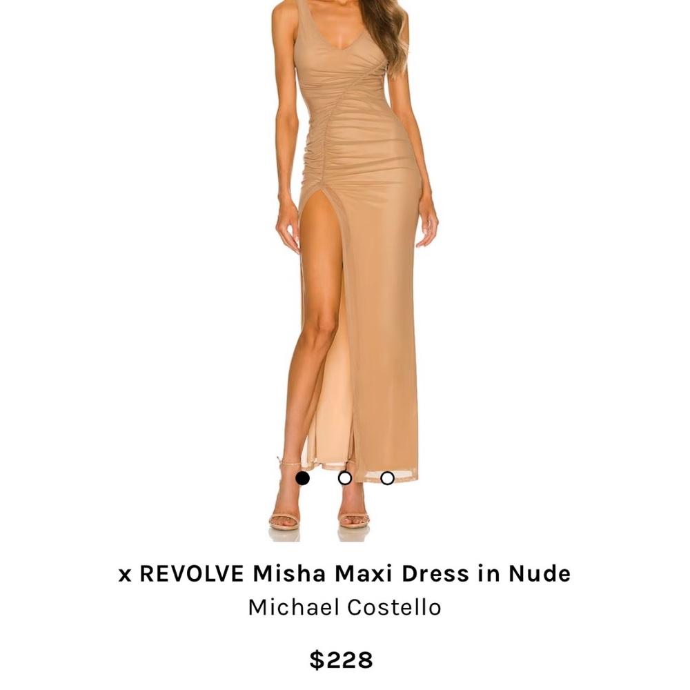 NWT Michael Costello x Revolve Misha Maxi Dress in Nude - Picture 3 of 8